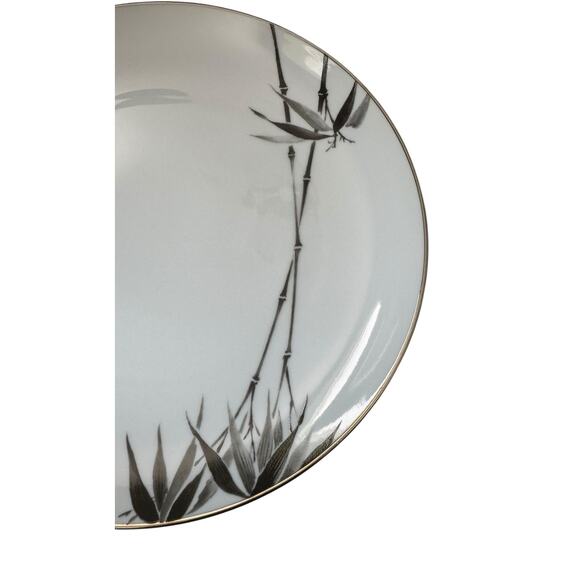 VTG Sango Black Bamboo Japan Dinner Plates (2) #6518 Discontinued Brunch - Picture 3 of 6